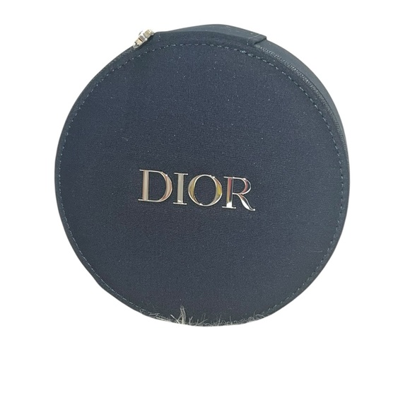 CHRISTIAN DIOR Round Vanity Pouch Travel Makeup Bag Case W MIRROR NIB - Picture 7 of 7